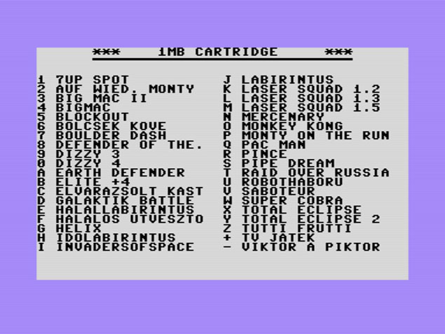 Commodore 16/116/Plus 4 1MB-os Cartridge Juhász Jácint fejlesztés