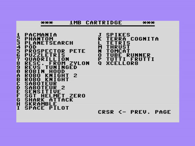 Commodore 16/116/Plus 4 1MB-os Cartridge Juhász Jácint fejlesztés